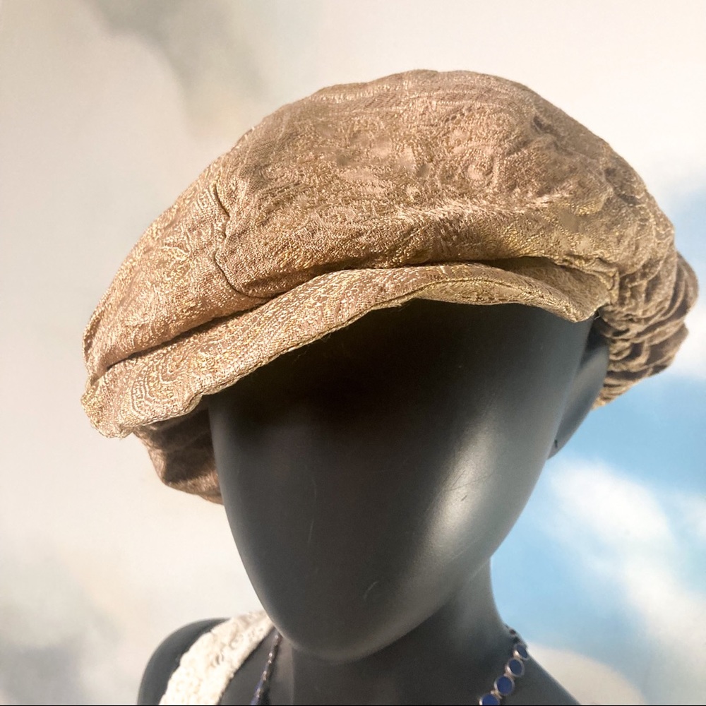 Handmade silk paisley retro newsboy hat